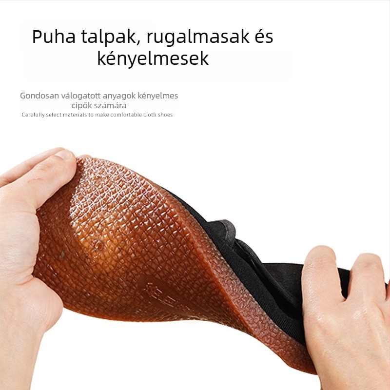 Férfi Vászon slip-on cipő, pamut felsőrésszel, TPR talppal – kerek orr, alacsony felső rész