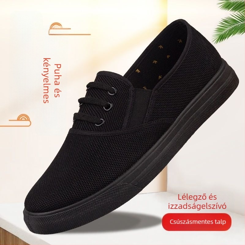 Slip-On vászoncipő, uniszex, légáteresztő mesh bélés, csúszásmentes injektált talp, alacsony felső