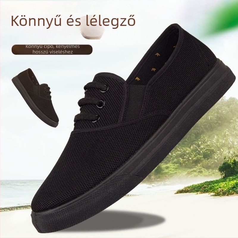 Slip-On vászoncipő, uniszex, légáteresztő mesh bélés, csúszásmentes injektált talp, alacsony felső
