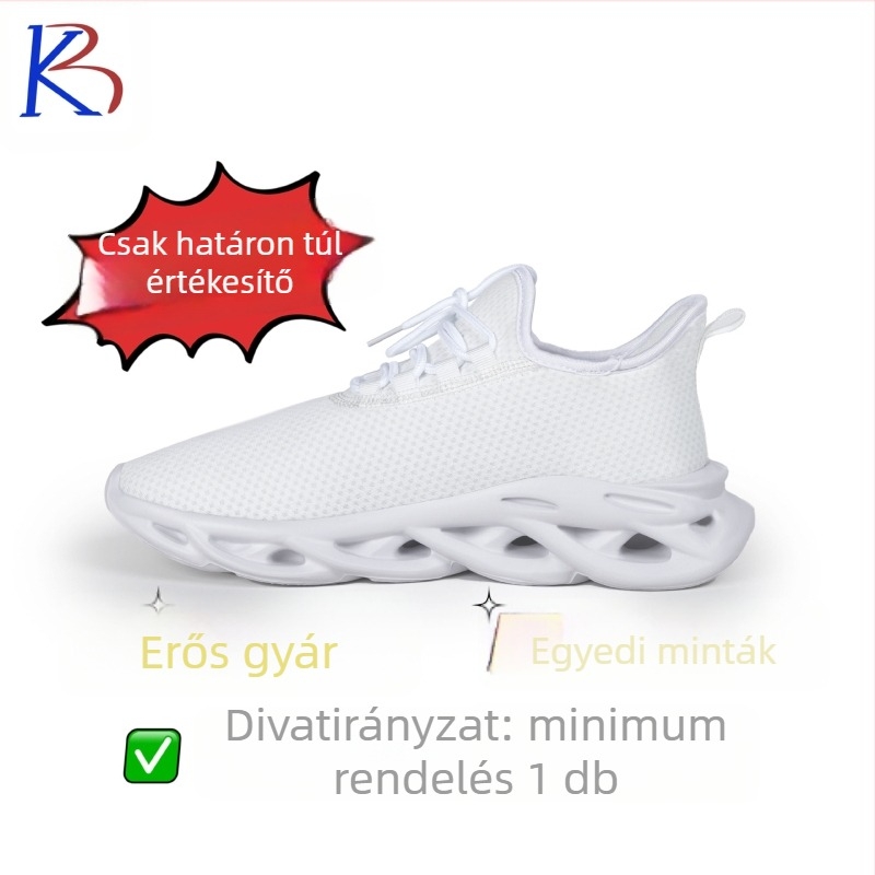 Futócipő DIY 3D minta Fly-Knit hálós felsőrésszel, EVA talp, rugalmas pamut belső talp, alacsony felső, kerek orr