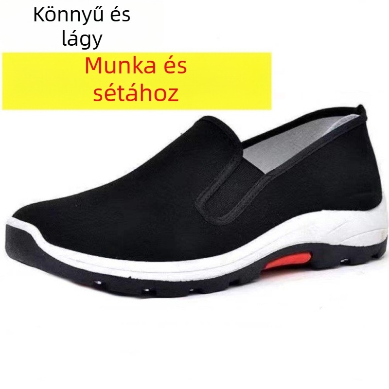 Vászon munkacipő, kerek orrú, középmagas szár, habgumiból készült talp, alacsony sarok 1-3 cm