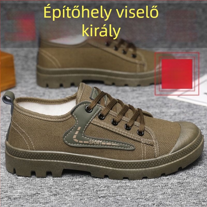 Férfi Biztonsági Mokaszinok - Légáteresztőek, Csúszásmentesek, Kopásállóak, Szennyeződésállóak, Vízállóak (Felső rész: vászon, Talp: gumi)