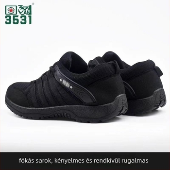 3531 munkacipő vászon felsőrész, gumi talp, elöl fűzőkkel, kerek orrú