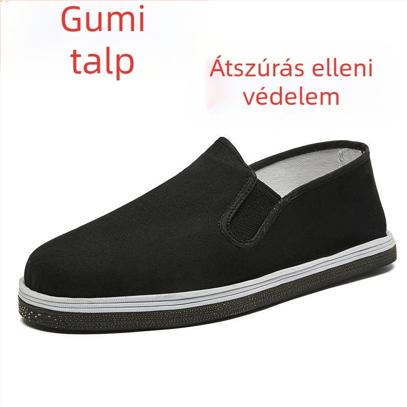 Vastag gumitalpú építkezési munkacipő, perforáció elleni védelem, kopásálló, lélegző