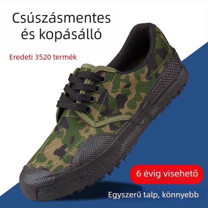 3520 Liberation Cipők - Kamufláž Vászon Felsőrész, Gumírozott Talp, Csúszásmentes, Fűzővel Záródó