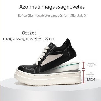 Uniszex platform cipő marhahőrből készült felsővel, alacsony 1–3 cm sarkú, középmagas 3–7 cm, fűzős zárású, gumitalp