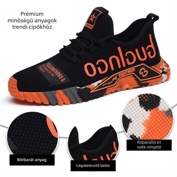 Férfi sportcipő – vászon felsőrész, PVC talp, fűzős, alacsony felső rész, textil belső talp
