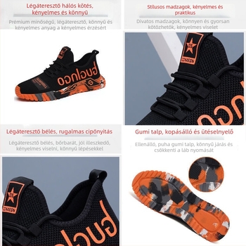 Férfi sportcipő – vászon felsőrész, PVC talp, fűzős, alacsony felső rész, textil belső talp