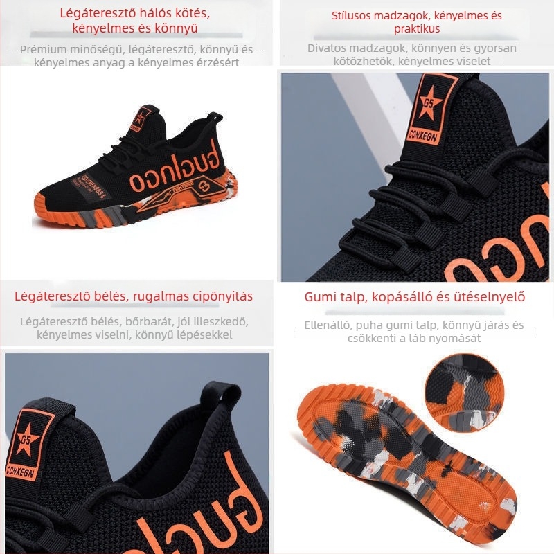 Férfi sportcipő – vászon felsőrész, PVC talp, fűzős, alacsony felső rész, textil belső talp