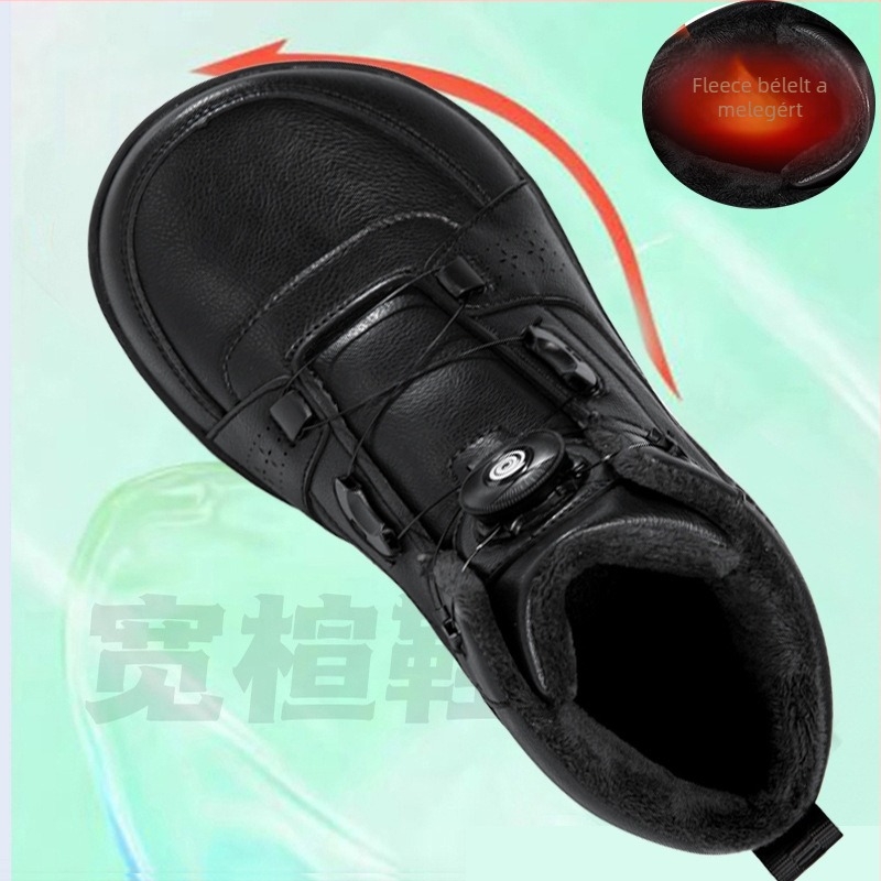 Téli sétacipő fleece béléses, extrém széles fazon, széles orr és széles talp, felső része mikroszálas bőr