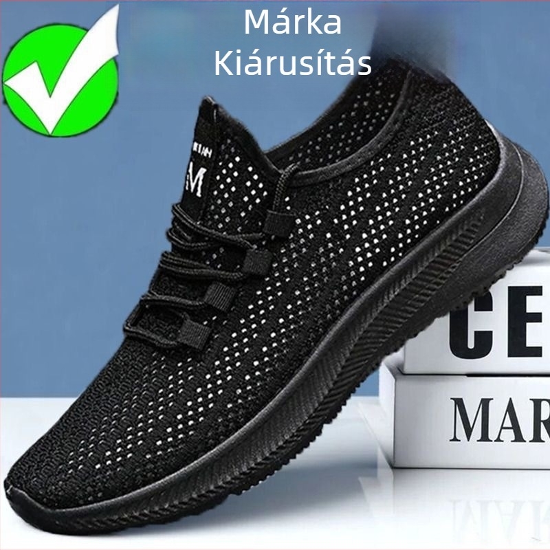 Unisex hálószálas sportcipő – lélegző felsőrész hálóból, könnyű textil talpbetét, PVC talp, fűzővel záródó, alacsony profil