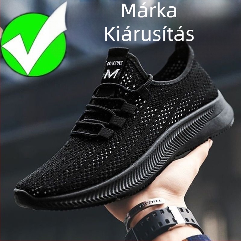 Unisex hálószálas sportcipő – lélegző felsőrész hálóból, könnyű textil talpbetét, PVC talp, fűzővel záródó, alacsony profil