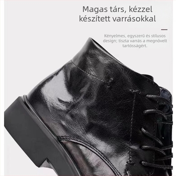 Férfi Martin bakancs split bőrből, gumírozott talppal, mindennapi stílus, 18–40 éves korosztály