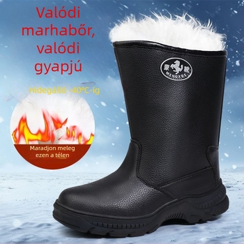 Férfi Martin téli csizma, magas szárú, vízálló gumitalp, meleg gyapjú bélés