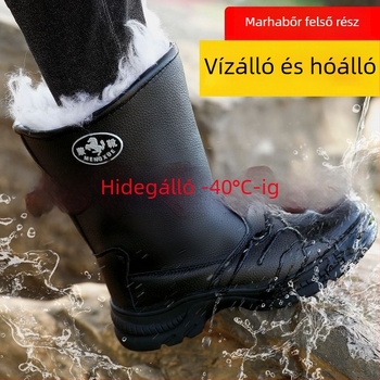 Férfi Martin téli csizma, magas szárú, vízálló gumitalp, meleg gyapjú bélés