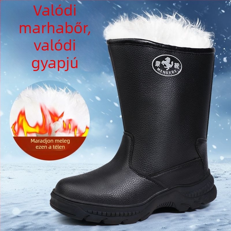 Férfi Martin téli csizma, magas szárú, vízálló gumitalp, meleg gyapjú bélés