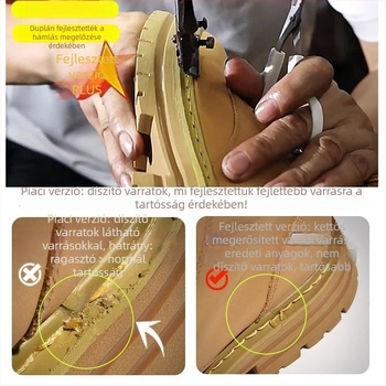 Férfi Martin csizmák, felső rész első osztályú marhbőrből, gumi talp, vízálló, 3–5 cm sarok