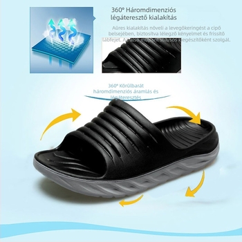 Uniszex papucs nyárra, EVA felső rész és EVA talp, slip-on, injektált formájú talp, 2025 nyár