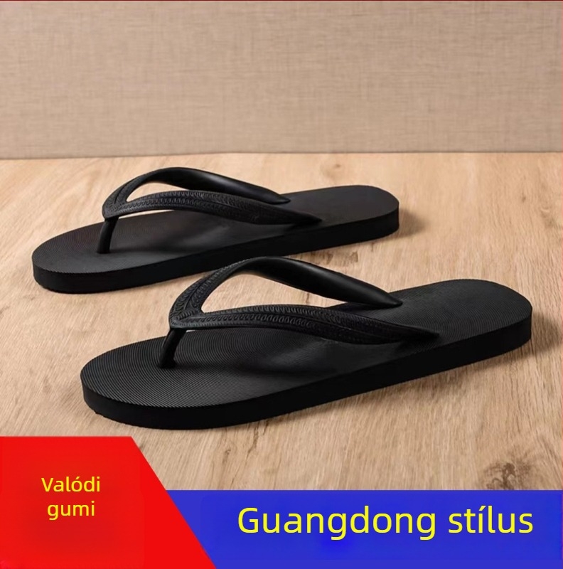 Férfi gumicsík flip-flop papucs, műanyag felsőrésszel, anti-slip vastag talppal, injekcióval formált talppal, könnyű strandpapucs