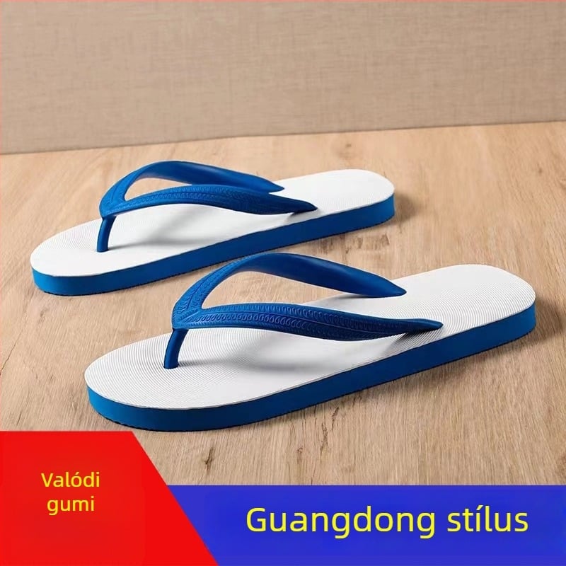 Férfi gumicsík flip-flop papucs, műanyag felsőrésszel, anti-slip vastag talppal, injekcióval formált talppal, könnyű strandpapucs