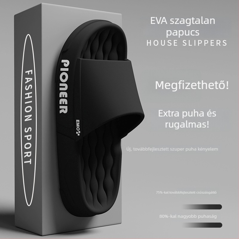 Férfi EVA papucs nyárra, beltéri használatra, csúszásmentes, vastag talp, nagy méretek, szagtalan