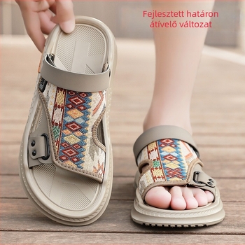 Férfi EVA szandál nyárra 2025 — szabadidős stílus, kettős felhasználás vezetéshez és mindennapi viselethez, EVA felső rész és EVA talp, puha talp, csúszásmentes