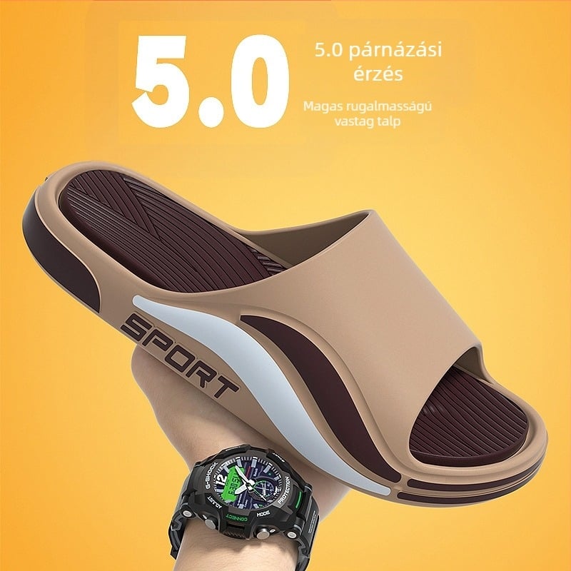 Uniszex PVC papucs kopásálló, rugalmas, vastag talppal; injekciós öntésű gyártás; nyárra, beltéri és kültéri használatra. Márka Monkey Leader.