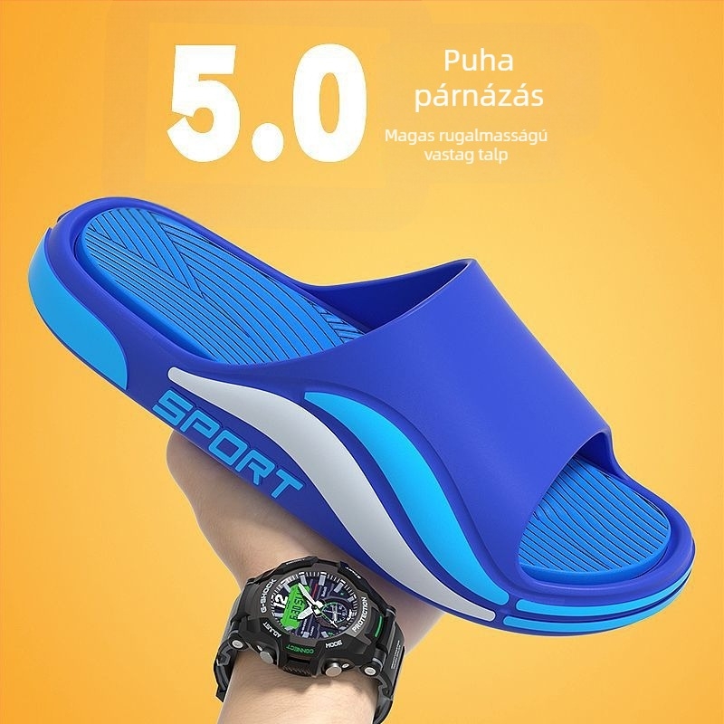 Uniszex PVC papucs kopásálló, rugalmas, vastag talppal; injekciós öntésű gyártás; nyárra, beltéri és kültéri használatra. Márka Monkey Leader.