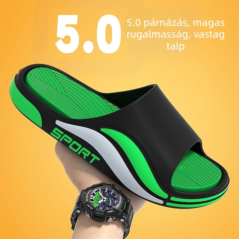 Uniszex PVC papucs kopásálló, rugalmas, vastag talppal; injekciós öntésű gyártás; nyárra, beltéri és kültéri használatra. Márka Monkey Leader.