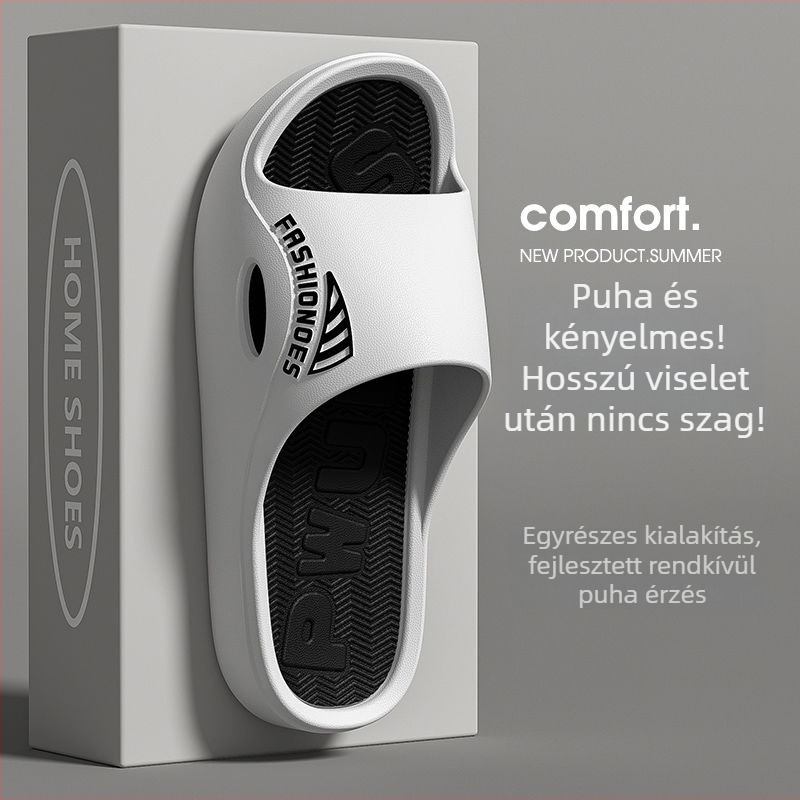 Férfi papucs PVC felsőrésszel, PVC talppal, puha talp, sportos stílus, beltéri és kültéri használat