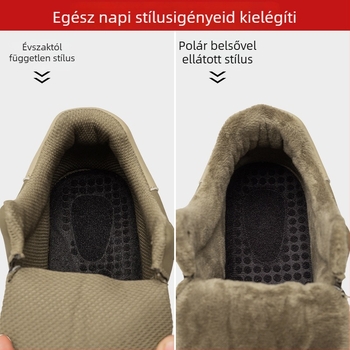 Férfi Martin csizma valódi bőrből, gumírozott talppal, kerek orr, előlről fűzős, alacsony sarok, őszi-téli