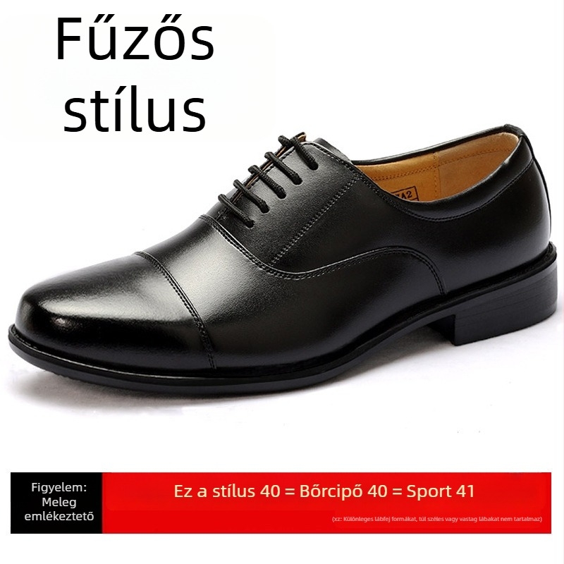 Férfi dress cipő Ultrafilm bőrből, gumitalp, kerek orr, magas felső rész, lélegző és kopásálló.