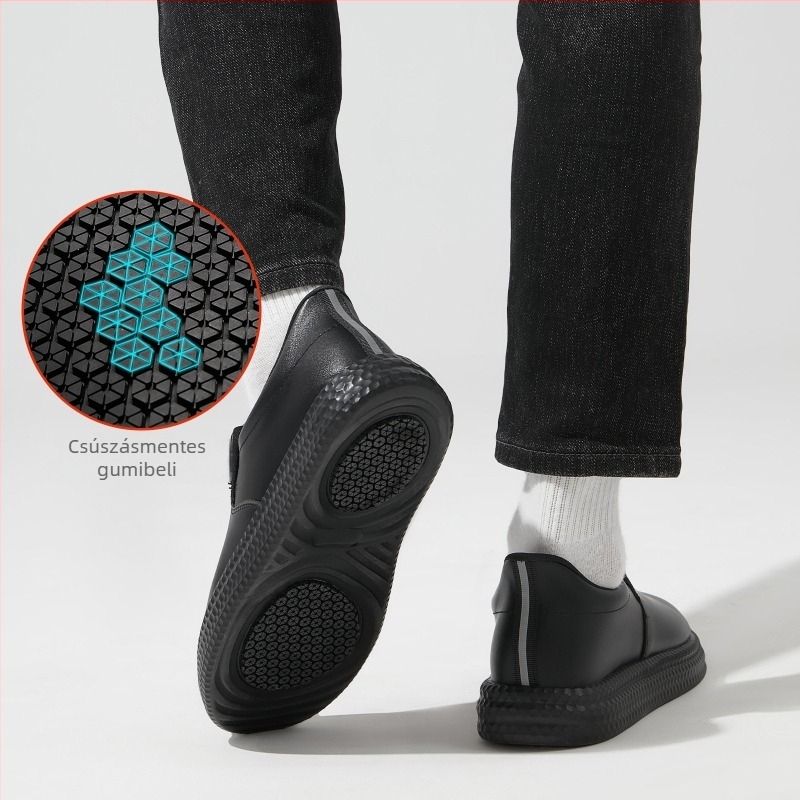 Férfi konyhai cipő, Slip-On, Vízálló, Csúszásmentes, Bőr ujjvédő, Gumitalp