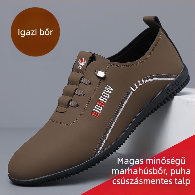 Férfiaknak szabadidőcipő szintetikus bőrből — lélegző, csúszásmentes, kopásálló, felsőrész: szintetikus bőr, talp: műanyag
