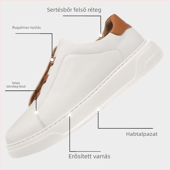 Férfi Slip-On board cipő, kerek orrú, felsőrész elsőréteg bőrből, középső sarokmagasság 3-5 cm, habos talp, belső talp elsőréteg bőrből