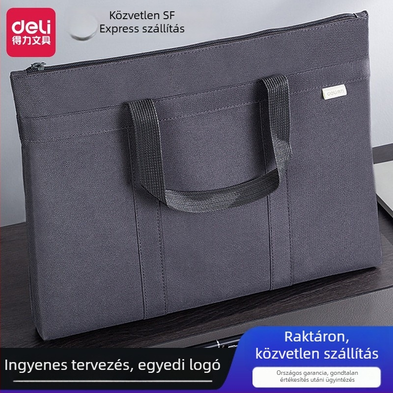Deli 63788 hordozható többrekeszes konferencia-üzleti irattáska cipzárral – laptop táska