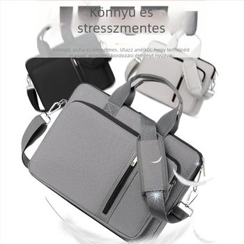 Üzleti laptop táska kettős rétegű kialakítással, Oxford anyag, vízálló és ütésálló, nagy kapacitású, vállon átvethető