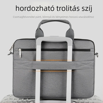 Üzleti laptop táska kettős rétegű kialakítással, Oxford anyag, vízálló és ütésálló, nagy kapacitású, vállon átvethető