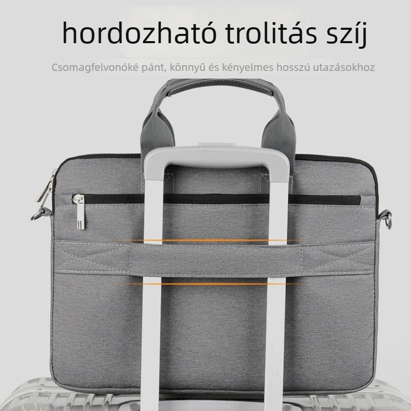 Üzleti laptop táska kettős rétegű kialakítással, Oxford anyag, vízálló és ütésálló, nagy kapacitású, vállon átvethető