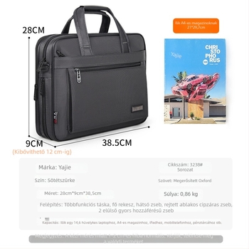 Yajie Férfi Laptop Táska | Oxford Anyag | Modell 3208-3237 | Vízálló | Poliészter Bélés | Üzleti utakhoz