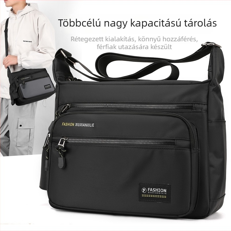 Férfi üzleti válltáska, Oxford anyag, poliészter bélés, vízálló, kopásálló, Stílus: üzleti utazás