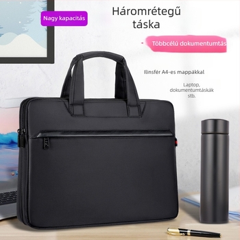 Yao Jie férfi üzleti laptop táska, Oxford vászon, cipzár, háromrétegű kialakítás