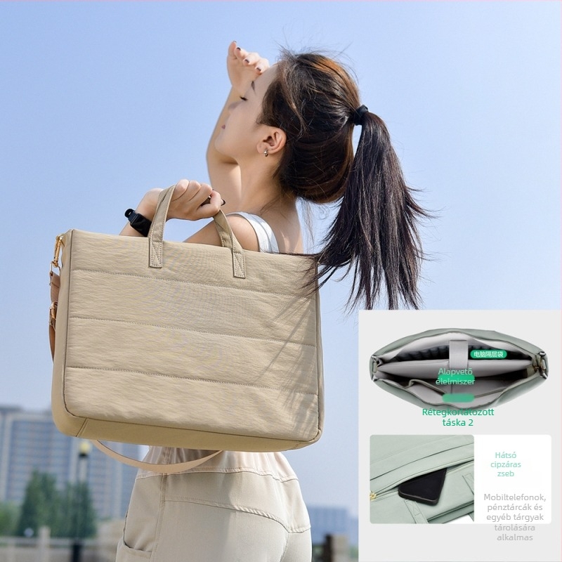 Ütéscsillapító laptop táska nőknek, elegáns üzleti aktatáska crossbody pánttal, 14-16 hüvelyk, nagy kapacitású iratok