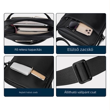 OSOCE Férfi crossbody táska üzleti utazásokhoz, poliészter anyagból, poliészter béléssel, antibakteriális és bővíthető