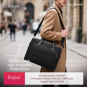 Üzleti laptop-táska nejlonból, vízálló, keresztpántos, Bo Brand