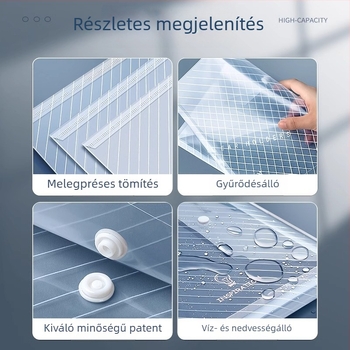 A4-es átlátszó dokumentumtáska címkével, irodai iratokhoz