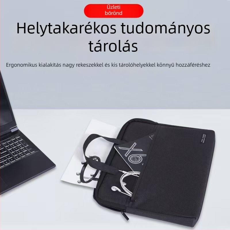Oxford vászonból készült üzleti irattáska, vízálló irodai táska cipzárral, két rekesz