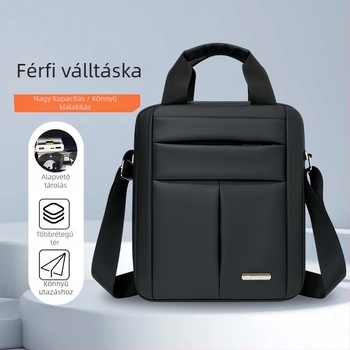 Férfi válltáska, városi minimalist stílus, membrán anyag, bővíthető kapacitás, szabadidős utazásokhoz