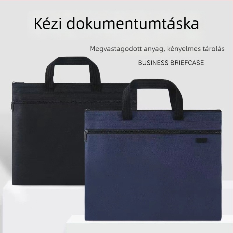 Hordozható Oxford vászon üzleti irattáska cipzárral (Anyag: Oxford vászon; Zárás: cipzár; Forma: hordozható)