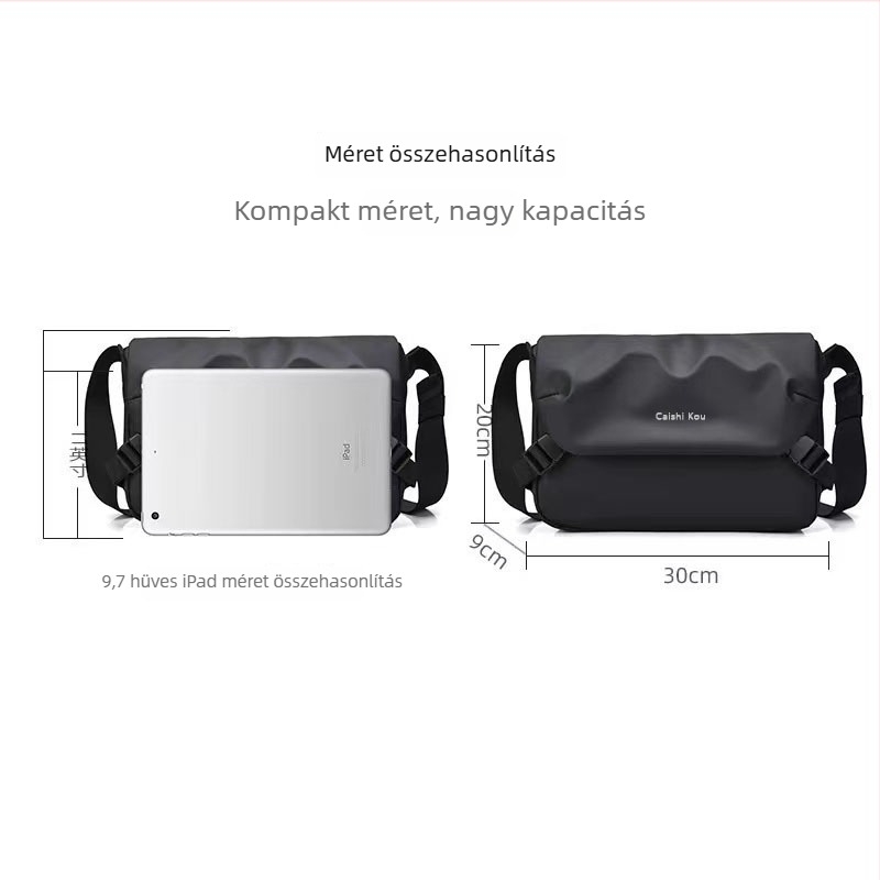 Férfiaknak szóló crossbody táska — nylon külső, poliészter bélés, caishikou márka, multifunkcionális, üzleti utazásokhoz